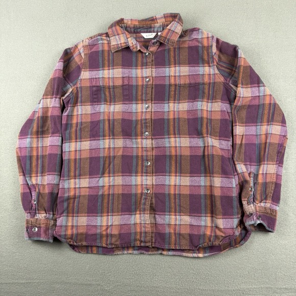 Woolrich Tops - Woolrich Plaid Shirt Women's Size‎ Medium Burgundy Plaid Flannel Long Sleeve